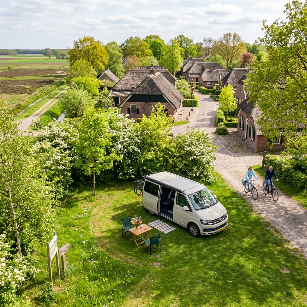 Camperplaats Orvelte, idyllische ligging in het Drentse landschap